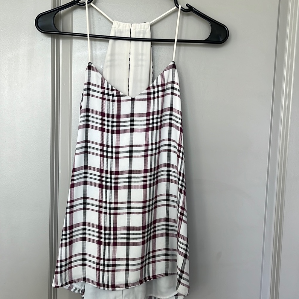 Express, white and purple top, size XS